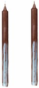 Drip Σετ με Διακοσμητικά Κεριά Καφέ/Μπλε, H29 Ø2,1cm Broste Copenhagen
