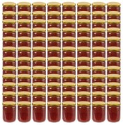 Βάζα Μαρμελάδας 96 τεμ. 230 ml Γυάλινα με Χρυσά Καπάκια