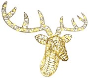 vidaXL Έλκηθρο με Ελάφια Θερμό λευκό 60 cm PET