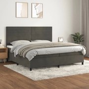 ΚΡΕΒΑΤΙ BOXSPRING ΜΕ ΣΤΡΩΜΑ ΣΚΟΥΡΟ ΓΚΡΙ 200X200 ΕΚ. ΒΕΛΟΥΔΙΝΟ 3143104