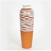 Βάζο Κεραμικό Τερακότα &amp; Άσπρο 12.1x12.1x36.1cm 752-20232 Estheti-752-20232-Καφέ 752-20232