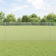 vidaXL Φράχτης με Στήλες. Ασημί 1 x 10 m Ατσάλι