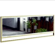 Καθρέπτης Τοίχου Polka 875ZNA4103 121,8x3x37,8cm Marble Effect White-Gold Hanah Home Μοριοσανίδα, Μελαμίνη