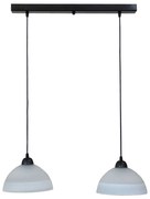 Φωτιστικό Οροφής - Ράγα GL-1020Raga 2L CE 02-0230 Black-White Heronia Metal, Glass