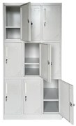 LOCKER 9 Θέσεων Μέταλλο Βαφή Γκρι Με εσωτερικά ράφια 90x40x185cm