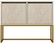 Κονσόλα Zermat 495SSE1910 90x34x70cm Travertine Beige-Gold Μοριοσανίδα, Μελαμίνη