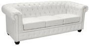 ΚΑΝΑΠΕΣ 3ΘΕΣΙΟΣ T.CHESTERFIELD HM3009.02 ΤΕΧΝΟΔΕΡΜΑ ΛΕΥΚΟ ΜΑΤ 208x90x73 εκ.
