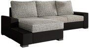 Γωνιακός καναπές Nero-Μαύρο - Γκρι ανοιχτό-Αριστερή