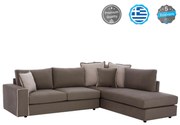 Γωνιακός Καναπές HOME C3255.03R Δεξιά Γωνία Ύφασμα Αλέκιαστο Καφέ - Μπέζ 270x225x90Yεκ. 270x225x90 εκ.