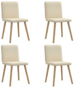 vidaXL Καρέκλες Τραπεζαρίας 4 τεμ. Κρεμ Υφασμάτινες