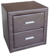 Κομοδίνο BROWN Καφέ PU 48x40x50cm