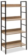 Βιβλιοθήκη- Ραφιέρα Ramon φυσικό-μαύρο 60x28x125,5εκ Υλικό: CLIPBOARD 15mm WITH MELAMINE - METAL 085-000002