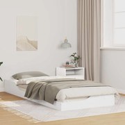 vidaXL Κρεβάτι δαπέδου Λευκό 80 x 220 cm Μασίφ ξύλο πεύκου