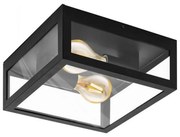 Φωτιστικό Οροφής-Πλαφονιέρα Amezola 99122 Black-Clear Eglo Μέταλλο,Γυαλί