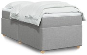 vidaXL Κρεβάτι Boxspring με Στρώμα Ανοιχτό Γκρι 90x200 εκ. Υφασμάτινο