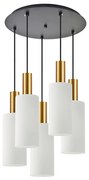 Φωτιστικό Οροφής  SE21-GM-4-5BL-GL3 ADEPT TUBE Gold Matt Pendant White Glass+ - 51W - 100W - 77-8657