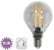 Adeleq Led Λάμπα Cog Σφαιρικό Διάφανο Ε14 6W Ντιμαριζόμενο Θερμό 13-14116009