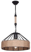Φωτιστικό οροφής PWL-0975 pakoworld Ε27 μαύρο-φυσικό Φ33x61εκ