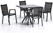 Τραπεζαρία Κήπου Samara (Σετ 5Τμχ) 561CLR1304 94x94x78cm Grey-Black 4 Θέσεων