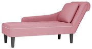 vidaXL Ανάκλιντρο Ροζ Υφασμάτινο με Μαξιλάρι και Βελούδινο