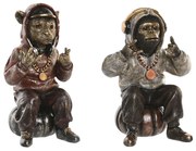 Διακοσμητική Φιγούρα Home ESPRIT Καφέ Χρυσό 18,5 X 16,5 X 26,5 CM (x2)