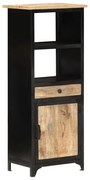 Ντουλάπι με Συρτάρι/Ράφια 45x32x110 εκ. Μασίφ Ξύλο Μάνγκο - Μαύρο