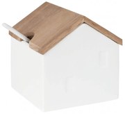 Βάζο Για Ζάχαρη Magic Hut RD0016642 8x8x9cm White-Natural Raeder Wood,Porcelain