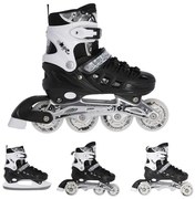 Αυξομειούμενα Πατίνια Roller NH 10905 ΣΕΤ 4 ΣΕ 1 INLINE SKATES NILS EXTREME ΜΑΥΡΟ -LARGE (39-42) - Κωδικός 16-25-025