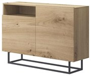 Μπουφές 21113-ENJ-S-ART 120x82x37cm Natural-Black Μοριοσανίδα, Μέταλλο