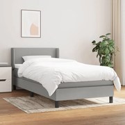 ΚΡΕΒΑΤΙ BOXSPRING ΜΕ ΣΤΡΩΜΑ ΑΝΟΙΧΤΟ ΓΚΡΙ 90X200 ΕΚ. ΥΦΑΣΜΑΤΙΝΟ 3129521