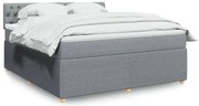 vidaXL Κρεβάτι Boxspring με Στρώμα Ανοιχτό Γκρι 180x200 εκ. Υφασμάτινο