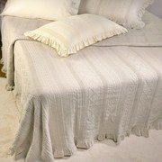 Κουβέρτα Με Βολάν ΣΧ.454 Beige Down Town Μονό 170x240cm 100% Βαμβάκι