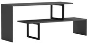 Έπιπλο τηλεόρασης Lilant μελαμίνης σε γκρι απόχρωση και μαύρο μέταλλο 110-160x30x45εκ 160x30x45 εκ.