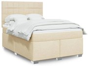 vidaXL Κρεβάτι Boxspring με Στρώμα Κρεμ 160x200 εκ. Υφασμάτινο