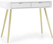 Κονσόλα Zova T-103_Bi_GL 103x49x80cm White-Gold Μελαμίνη,Mdf