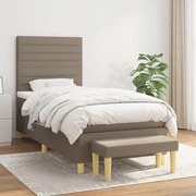 vidaXL Κρεβάτι Boxspring με Στρώμα Taupe 80x200 εκ. Υφασμάτινο