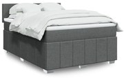 ΚΡΕΒΑΤΙ BOXSPRING ΜΕ ΣΤΡΩΜΑ ΣΚΟΥΡΟ ΓΚΡΙ 140X200 ΕΚ ΥΦΑΣΜΑΤΙΝΟ 3289385