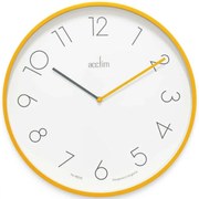 Ρολόι Τοίχου Kista Dijon ACCTIM22821 40cm Yellow-White Acctim Πλαστικό, Γυαλί