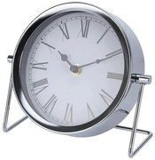Επιτραπέζιο ρολόι NBE000040 Mεταλλικό, ασημί.18x7x16cm