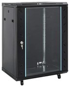vidaXL Καμπίνα Δικτύου 15U 19" IP20 Μαύρη 53x40x80 εκ.