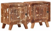 vidaXL Κομοδίνο 2 τεμάχια 40x32x46 cm Στερεό ξύλο ανακυκλωμένο