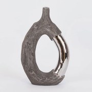 Βάζο Κεραμικό 752-20390 20x8x31,5cm Brown-Silver Estheti Home Κεραμικό