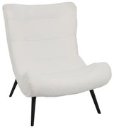 Πολυθρόνα-μπερζέρα Silla μπουκλέ ύφασμα σε λευκή απόχρωση 97x80x100εκ 97x80x100 εκ.