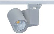 GREY LED TRACK LUMINAIRE 20W 4000K 3-PHASE 34° 2100LM 230V AC Ra80 ACA LISOR2040G4