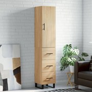 vidaXL Μπουφές Sonoma δρυς 34,5 x 34 x 180 εκ. από Επεξεργασμένο Ξύλο