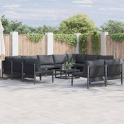 vidaXL Σετ Καναπέ Κήπου 11 pcs Ανθρακί Ατσάλι