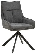 Καρέκλα Konelian Περιστρεφόμενη σε Ανθρακί ύφασμα με Μαύρο Μεταλλικό Πόδι 54x63x88εκ. 2αδα 54x63x88 εκ.