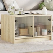 Τραπεζάκι Σαλονιού Sonoma Δρυς 68x50x42 εκ. με Γυάλινες Πόρτες 836366