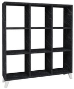 Βιβλιοθήκη Saul Megapap χρώμα μαύρο εφέ μαρμάρου 88,2x20x88,2εκ.