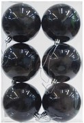 Σετ 6 τεμ. Χριστουγεννιάτικες Μπάλες Μαύρες 8cm 236609